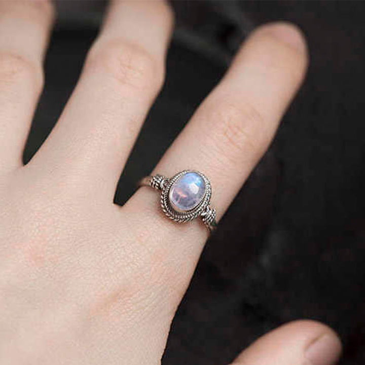 Buddha Stones 925 Sterling Silver Natural Moonstone Positive Ring - image 4
