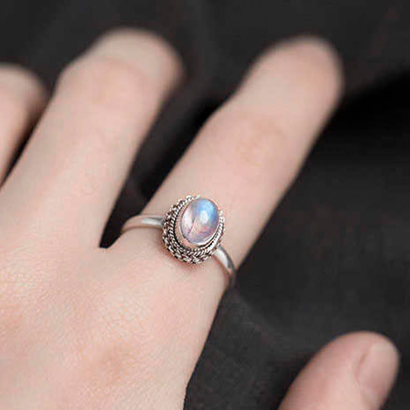 Buddha Stones 925 Sterling Silver Natural Moonstone Positive Ring - image 13