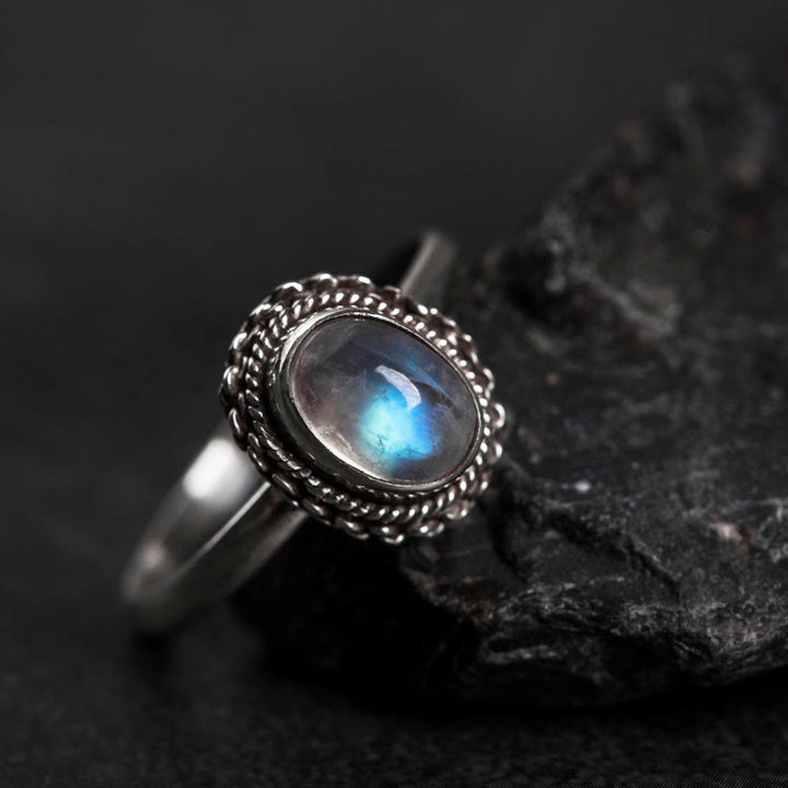 Buddha Stones 925 Sterling Silver Natural Moonstone Positive Ring - image 11