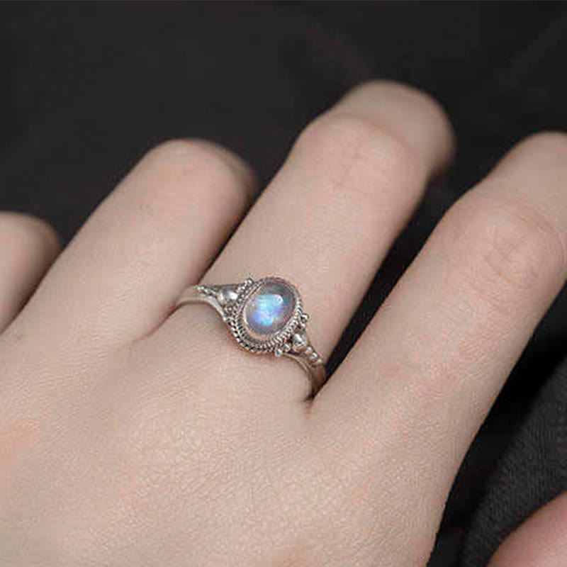 Buddha Stones 925 Sterling Silver Natural Moonstone Positive Ring - image 17