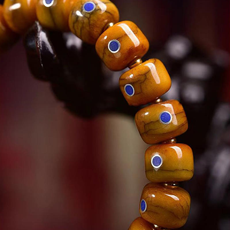 Buddha Stones Vintage Tibetan Bone Beads Lazurite Balance Braided Rope Bracelet - image 5