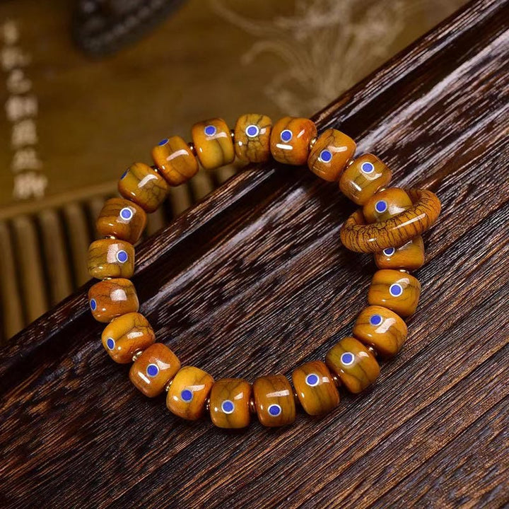 Buddha Stones Vintage Tibetan Bone Beads Lazurite Balance Braided Rope Bracelet - Bead Size: 0.47*0.35 in(1.2*0.9 cm) - image 0