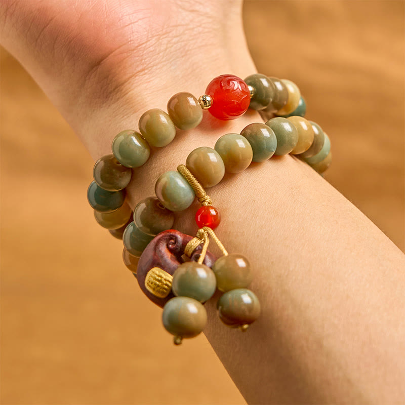 Buddha Stones Colorful Bodhi Seed Harmony Double Wrap Bracelet - image 3