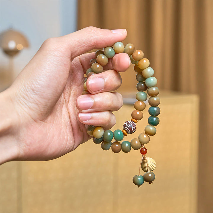 Buddha Stones Colorful Bodhi Seed Lotus Pod Charm Peace Double Wrap Bracelet - image 4