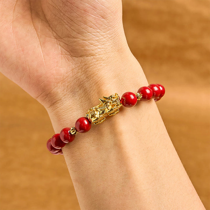Buddha Stones Cinnabar PiXiu Calm Blessing Bracelet - image 2