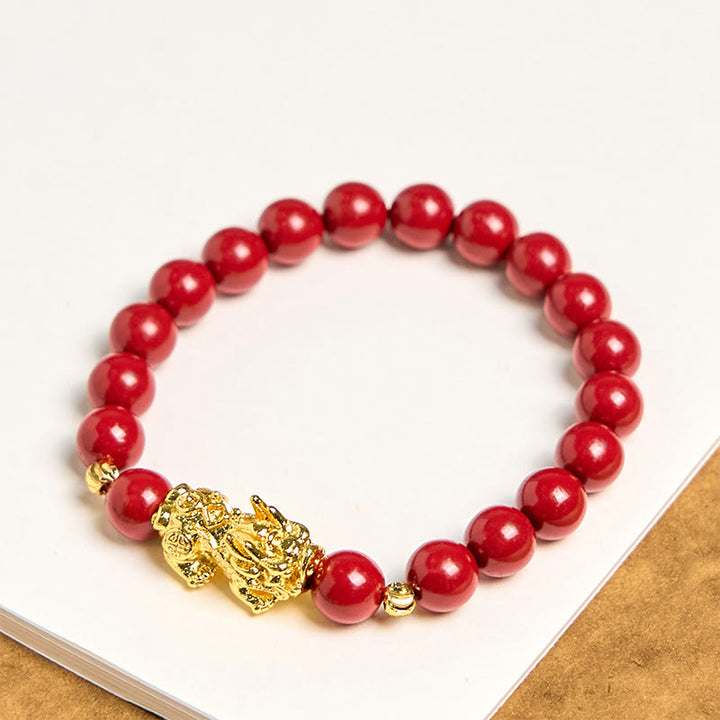 Buddha Stones Cinnabar PiXiu Calm Blessing Bracelet - image 3