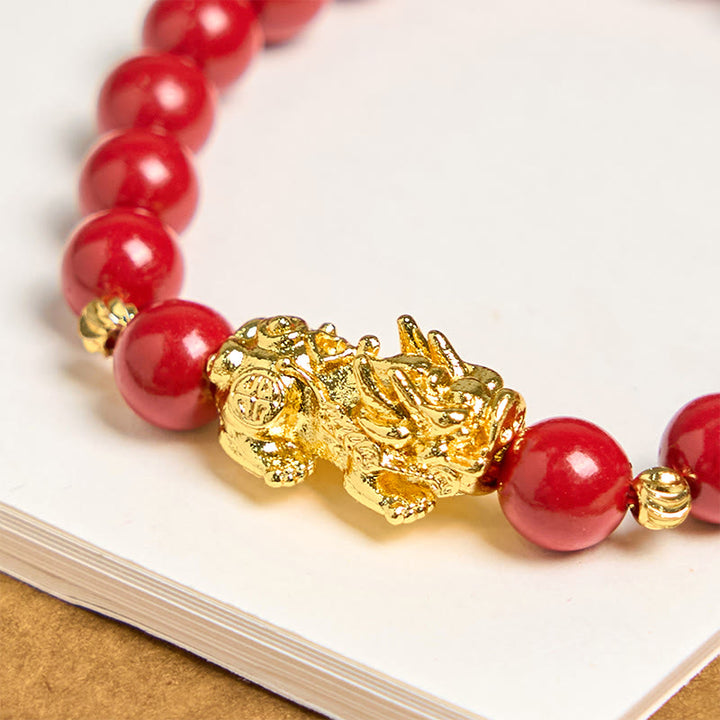 Buddha Stones Cinnabar PiXiu Calm Blessing Bracelet - image 4