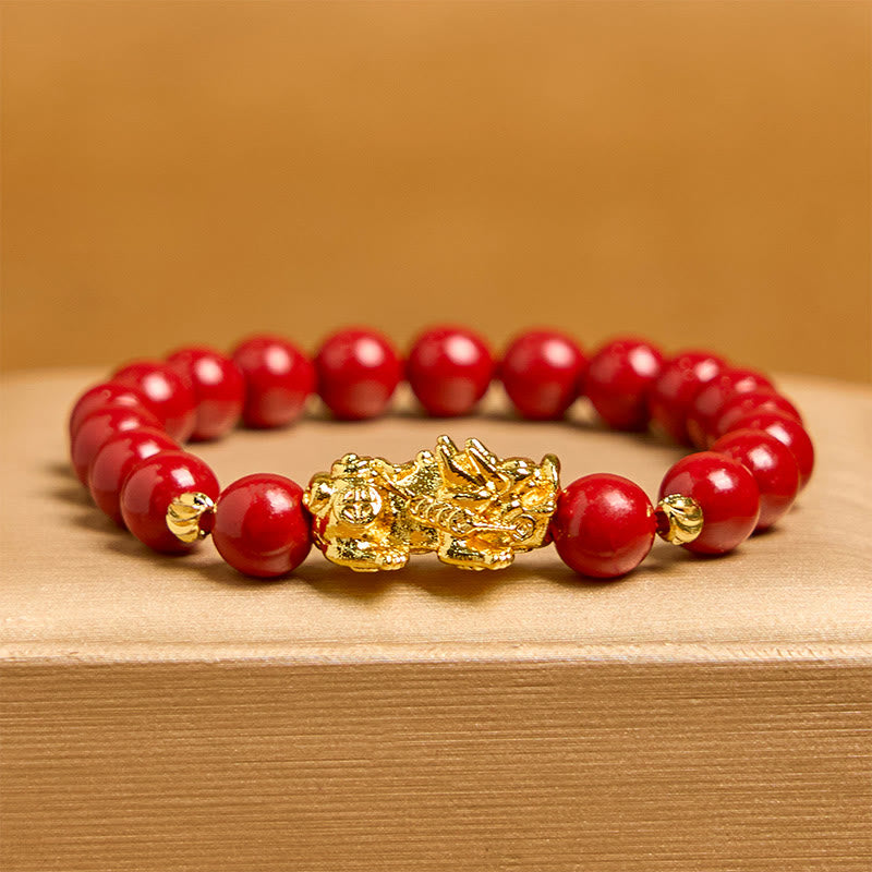 Buddha Stones Cinnabar PiXiu Calm Blessing Bracelet - image 1