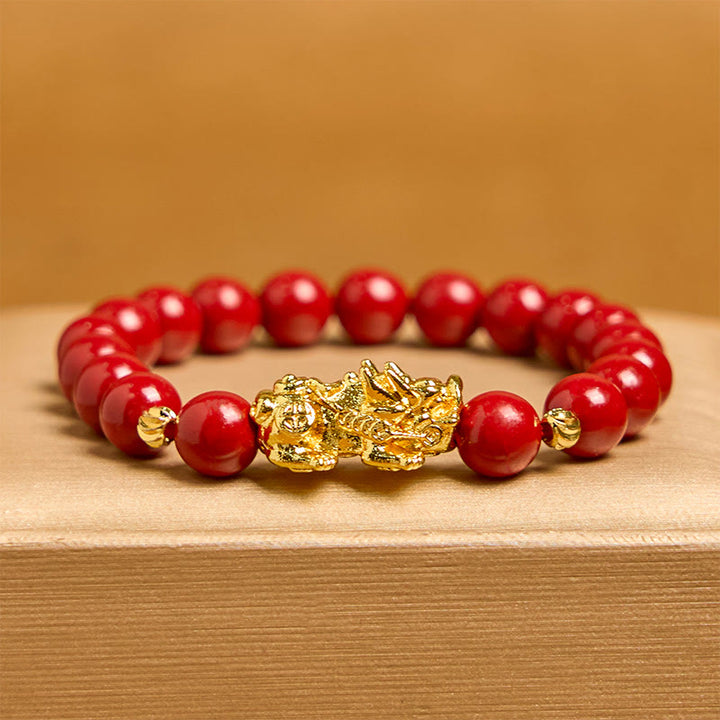 Buddha Stones Cinnabar PiXiu Calm Blessing Bracelet - image 1