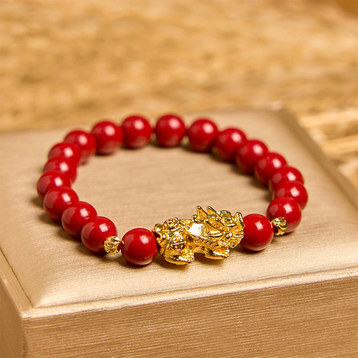 Buddha Stones Cinnabar PiXiu Calm Blessing Bracelet - Cinnabar(Wrist Circumference 14-16cm) - image 0