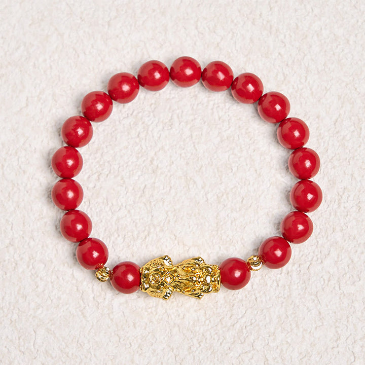 Buddha Stones Cinnabar PiXiu Calm Blessing Bracelet - image 6