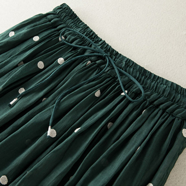 Buddha Stones Artistic Vintage Dot Pattern Women's Pleated Skirt - image 10