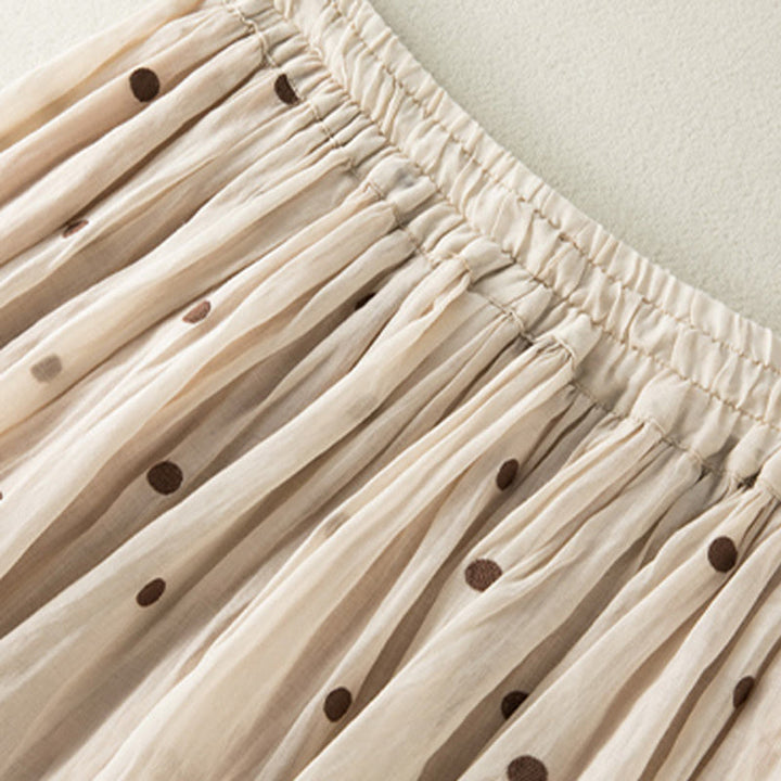 Buddha Stones Artistic Vintage Dot Pattern Women's Pleated Skirt - image 4