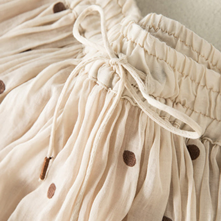 Buddha Stones Artistic Vintage Dot Pattern Women's Pleated Skirt - image 3