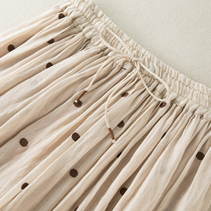 Buddha Stones Artistic Vintage Dot Pattern Women's Pleated Skirt - image 2