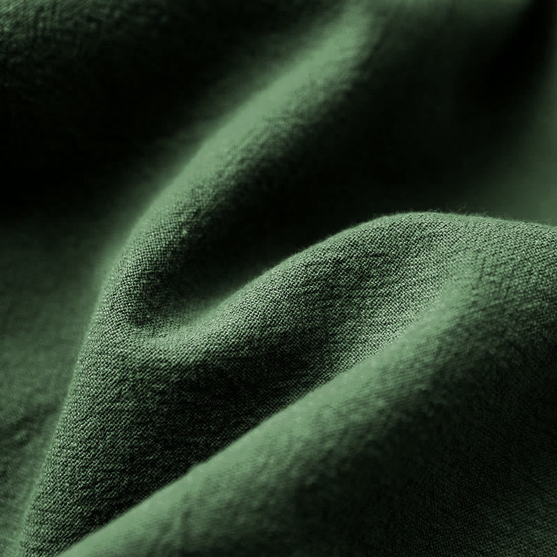 Buddha Stones Casual Summer Pure Color Jacquard Button Crew Neck Cotton Women's Short Sleeve T-Shirt - image 9