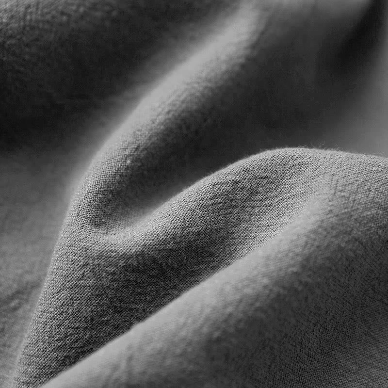 Buddha Stones Casual Summer Pure Color Jacquard Button Crew Neck Cotton Women's Short Sleeve T-Shirt - image 59