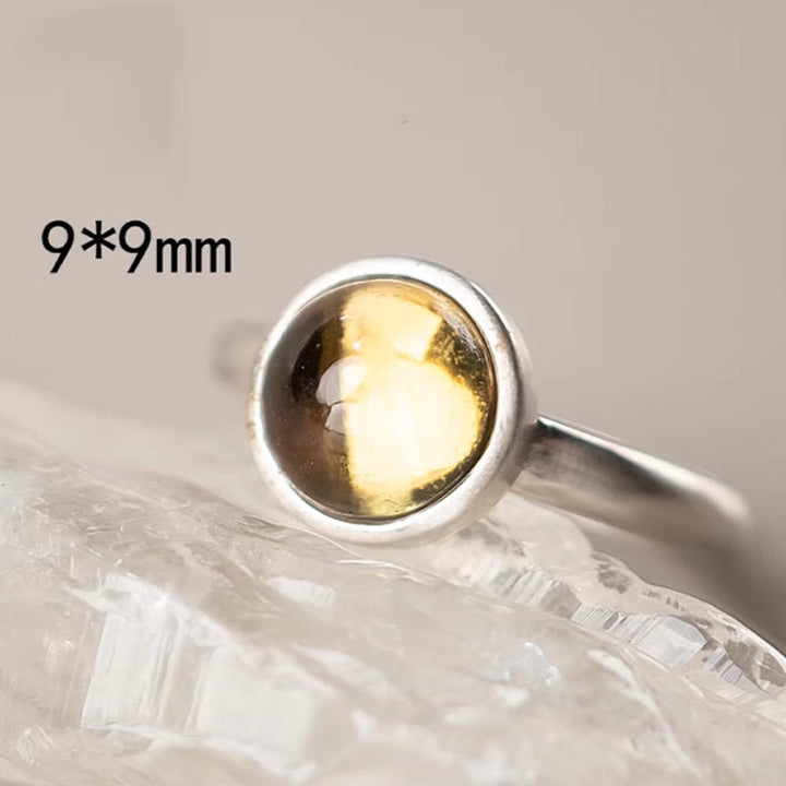 Buddha Stones Natural 925 Sterling Silver Prehnite Citrine Adjustable Happiness Ring - image 12