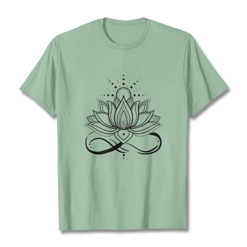 Buddha Stones Lotus Flower Sun Design Tee T-shirt - PaleGreen - 2XL - image 14