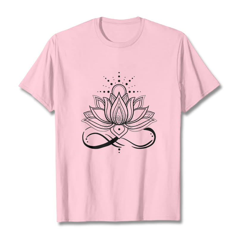 Buddha Stones Lotus Flower Sun Design Tee T-shirt - LightPink - 2XL - image 12