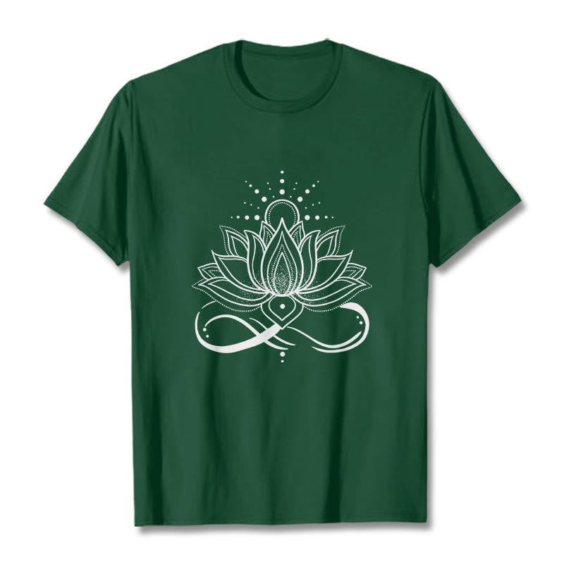 Buddha Stones Lotus Flower Sun Design Tee T-shirt - ForestGreen - 2XL - image 0