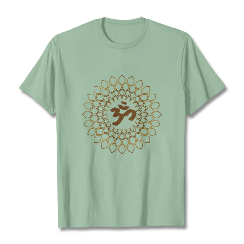 Buddha Stones Rhombus OM Design Tee T-shirt - PaleGreen - 2XL - image 14