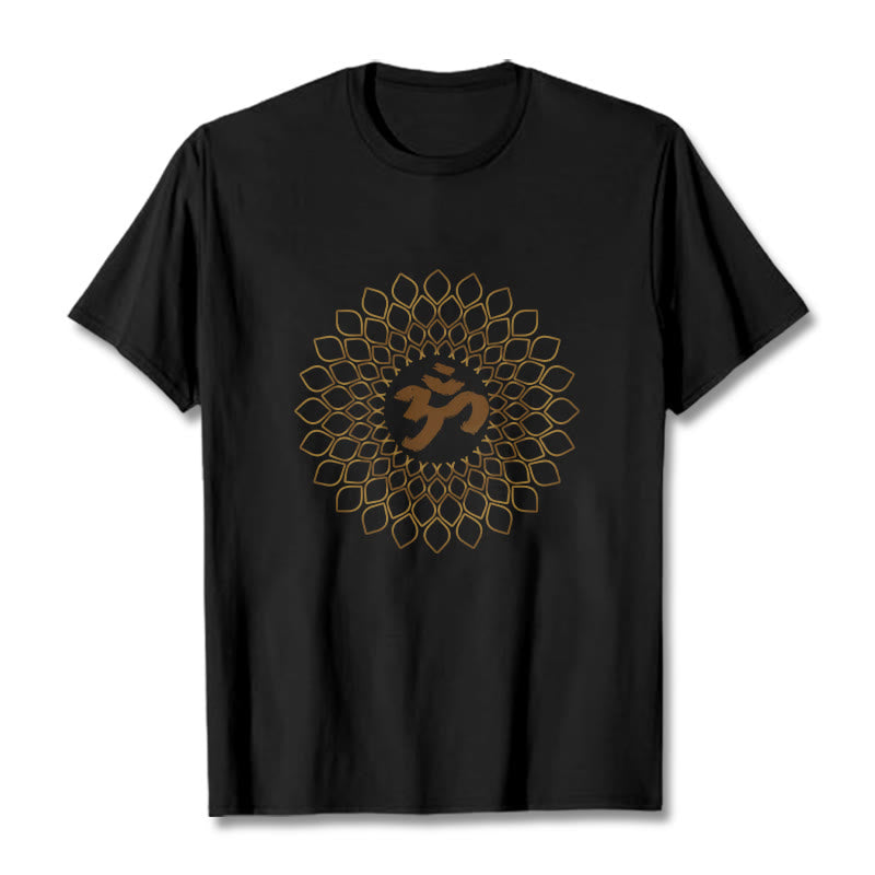 Buddha Stones Rhombus OM Design Tee T-shirt - Black - 2XL - image 4