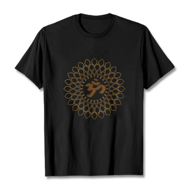 Buddha Stones Rhombus OM Design Tee T-shirt - Black - 2XL - image 4