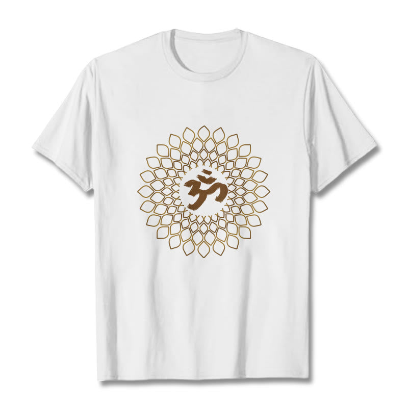 Buddha Stones Rhombus OM Design Tee T-shirt - White - 2XL - image 0