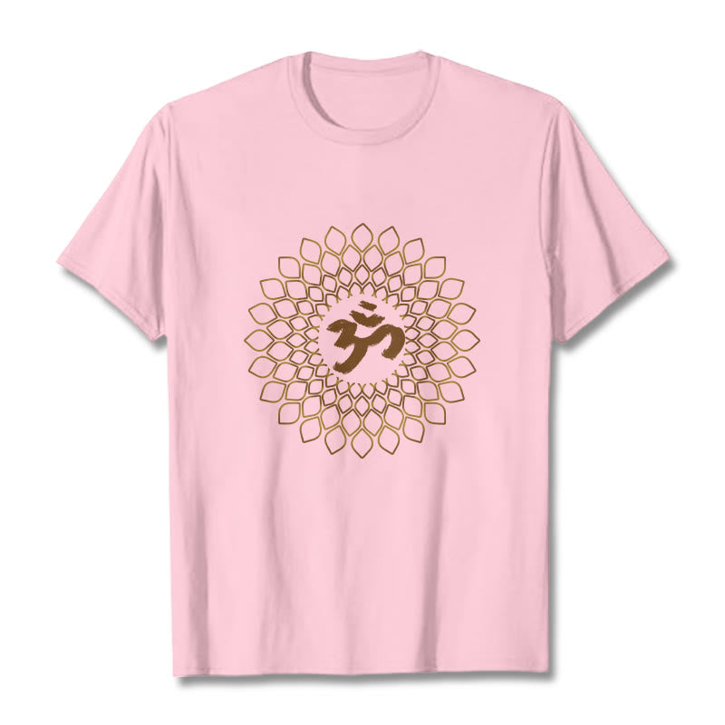 Buddha Stones Rhombus OM Design Tee T-shirt - LightPink - 2XL - image 12