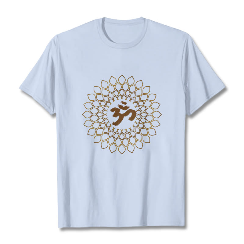 Buddha Stones Rhombus OM Design Tee T-shirt - LightCyan - 2XL - image 18
