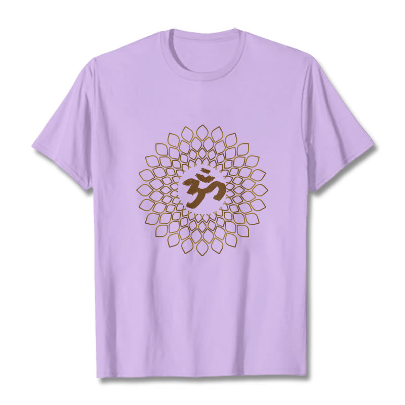 Buddha Stones Rhombus OM Design Tee T-shirt - Plum - 2XL - image 16