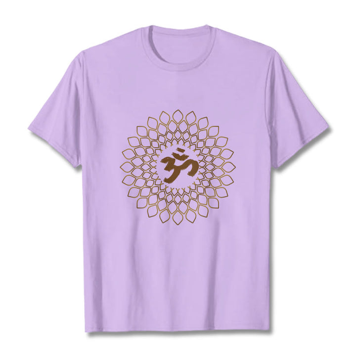 Buddha Stones Rhombus OM Design Tee T-shirt - Plum - 2XL - image 16