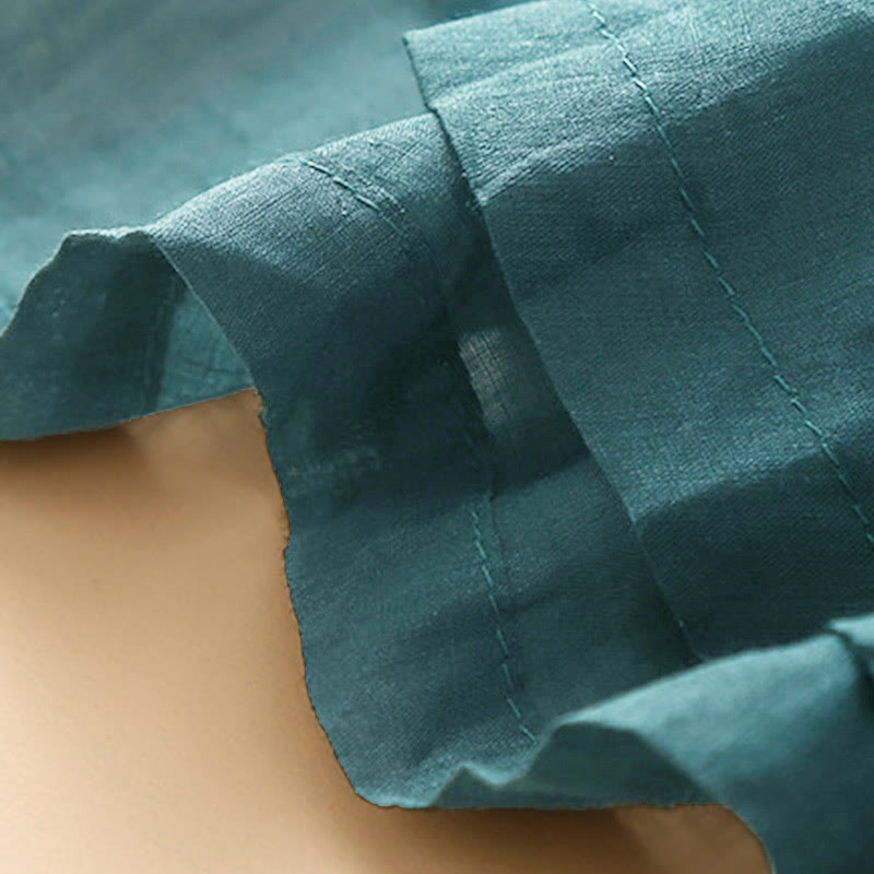 Buddha Stones Plain Lace Up Elastic Waist Women's Skirt With Pockets - image 7