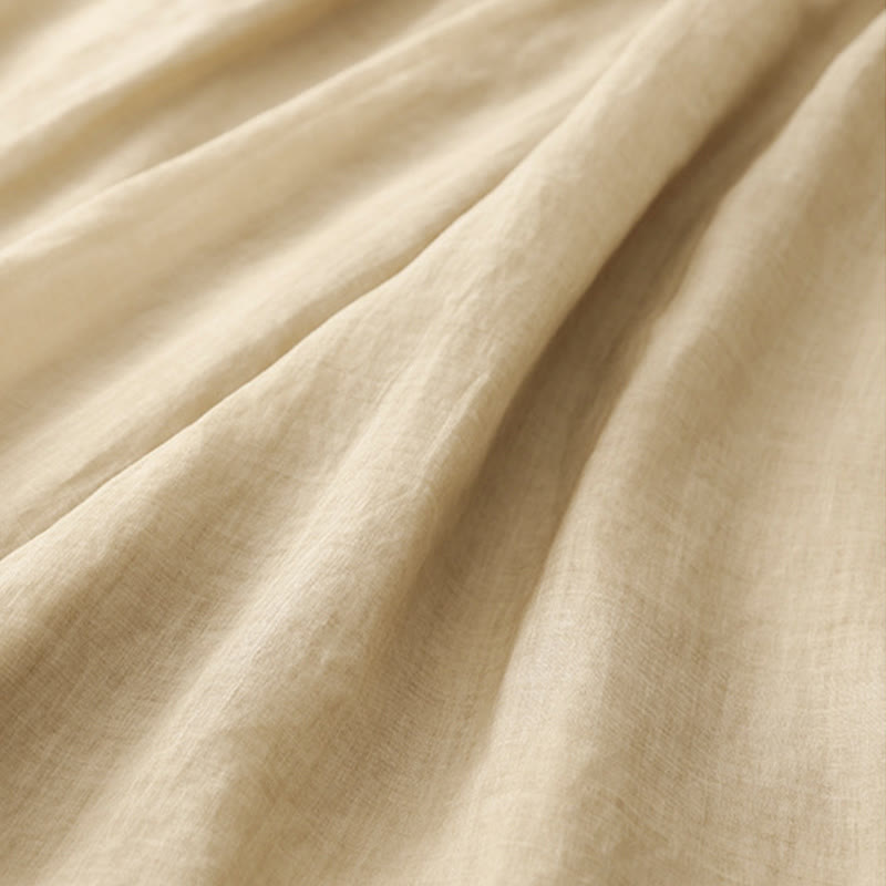 Buddha Stones Commute Solid Color Lace Embroidery Design Cotton Women's Wide Leg Cropped Pants With Pockets - image 19