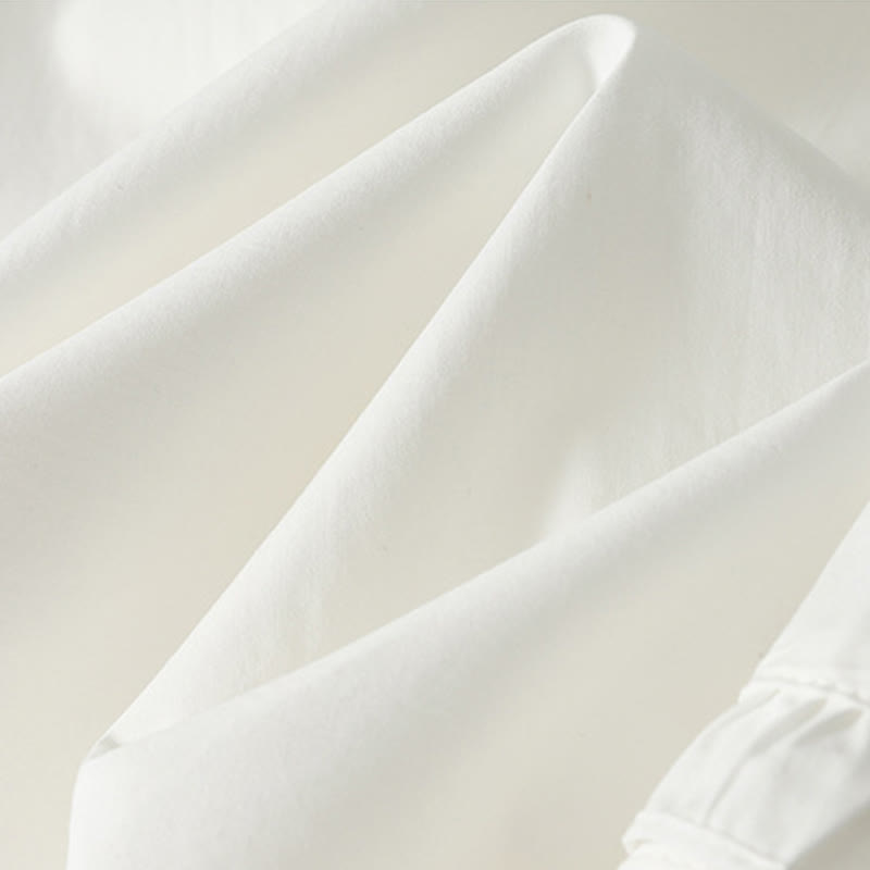 Buddha Stones Artistic Commute Pure Color Ruffled Hem Design Women's Cotton Linen Pants With Pockets - image 4