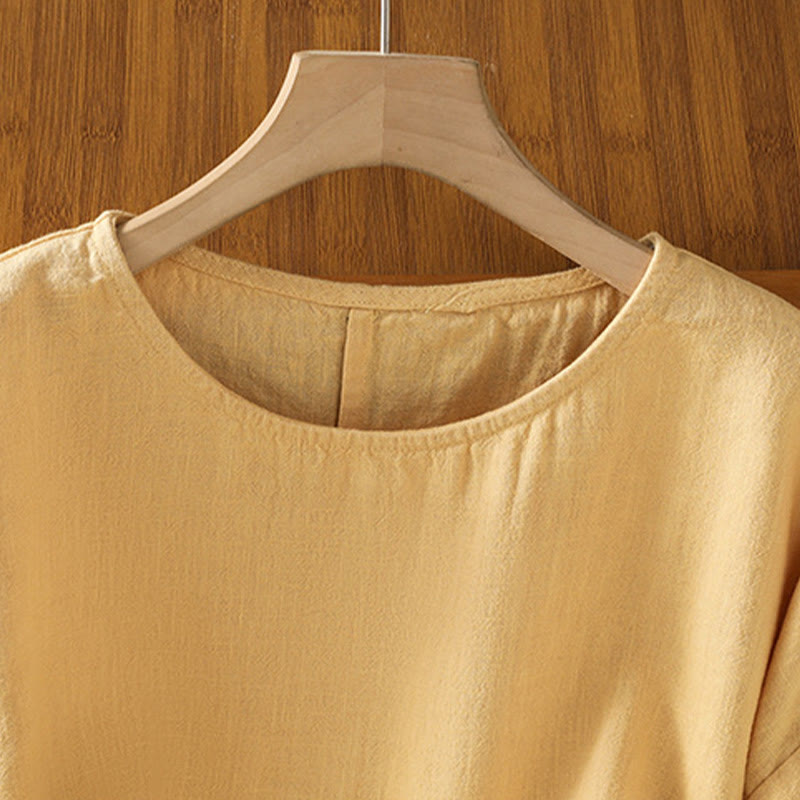 Buddha Stones Casual Summer Plain Crew Neck Women's  Cotton Short Sleeve T-Shirt - image 10