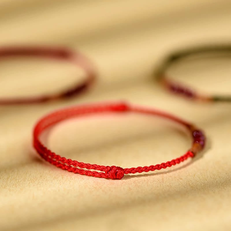 Buddha Stones Cinnabar Beads Peach Wood Blessing String Bracelet - image 4