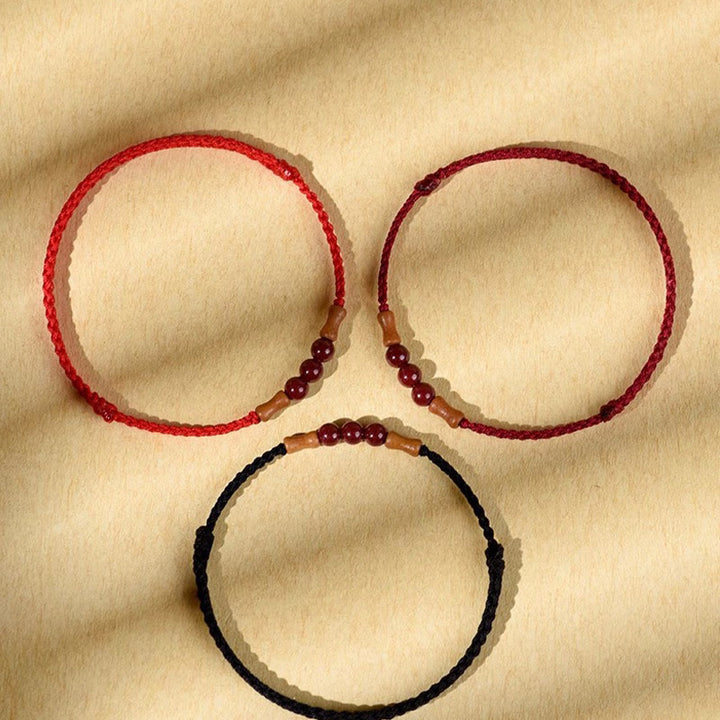 Buddha Stones Cinnabar Beads Peach Wood Blessing String Bracelet - image 16