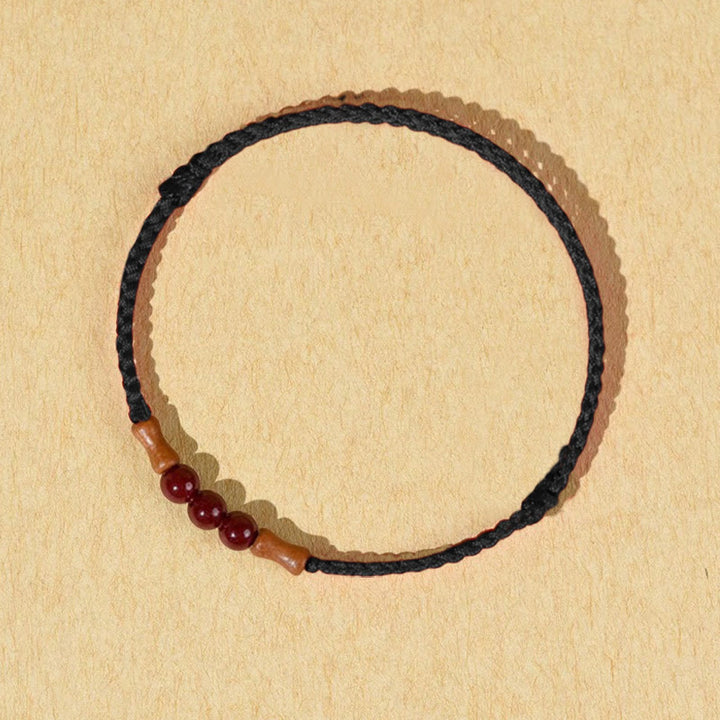 Buddha Stones Cinnabar Beads Peach Wood Blessing String Bracelet - Black(Wrist Circumference: 14-18cm) - image 14