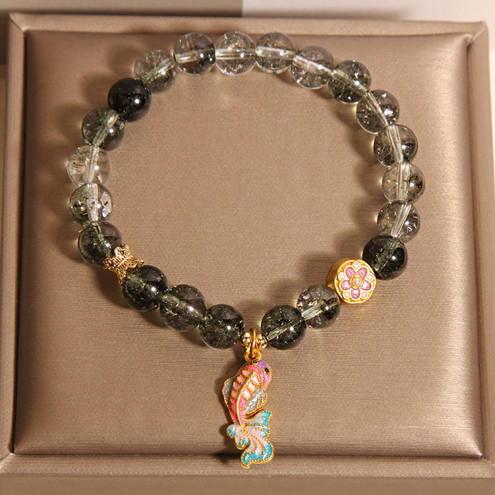 Buddha Stones Green Phantom Koi Fish Lucky Bracelet - image 1