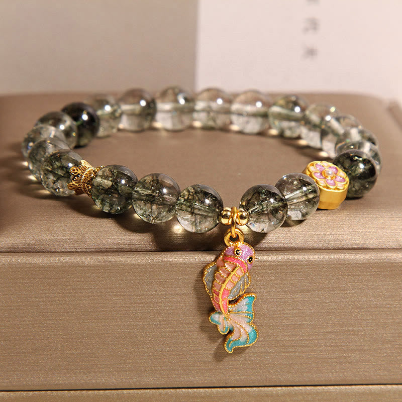 Buddha Stones Green Phantom Koi Fish Lucky Bracelet - image 5