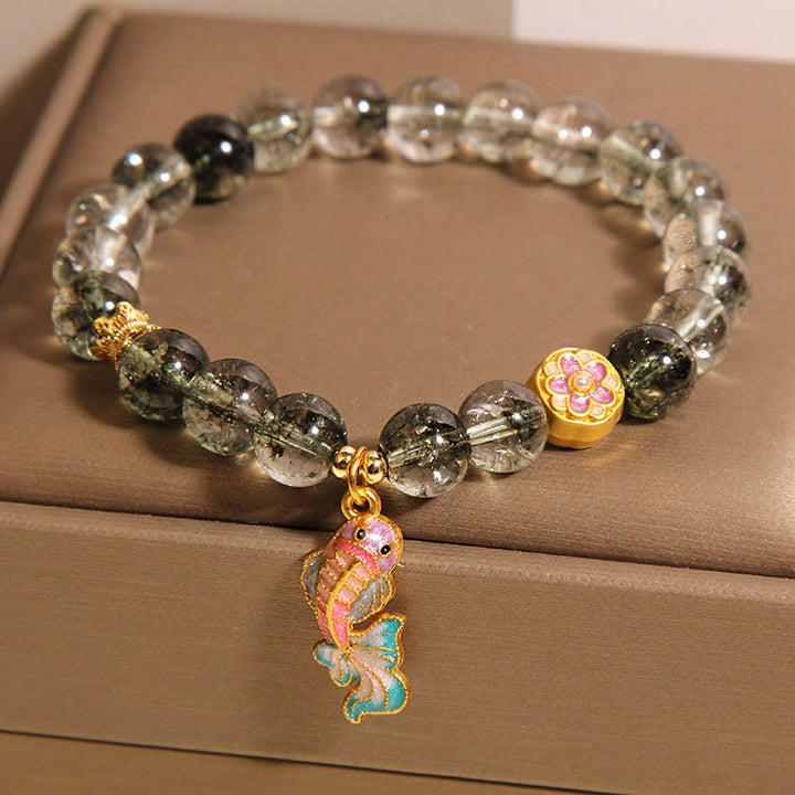 Buddha Stones Green Phantom Koi Fish Lucky Bracelet - image 4