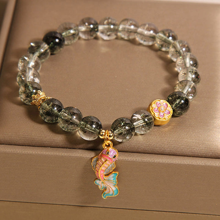 Buddha Stones Green Phantom Koi Fish Lucky Bracelet - image 3