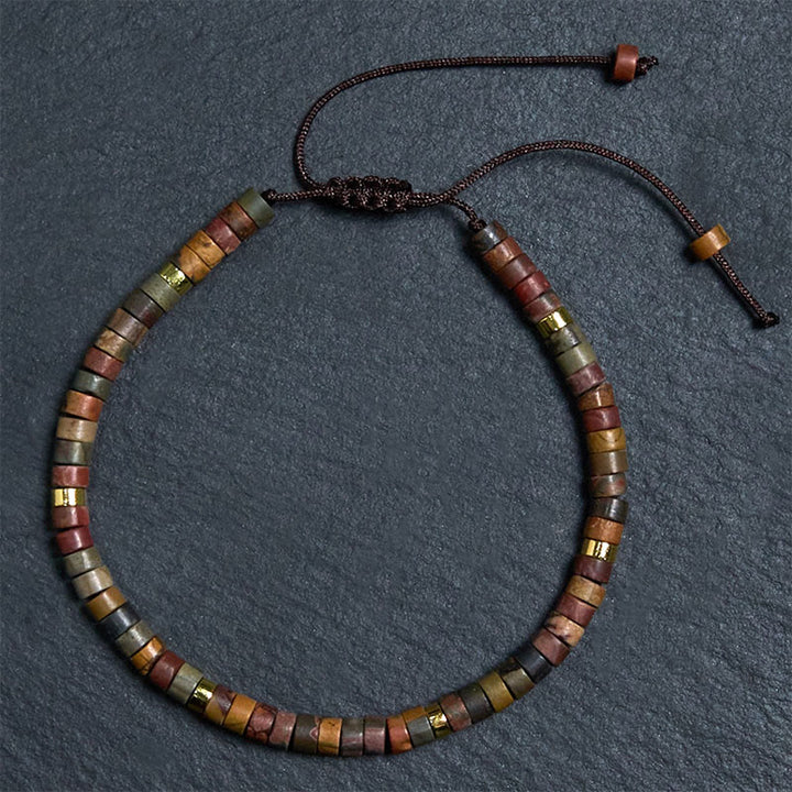 Buddha Stones Rhodonite Healing Relationships Spacer Bead Bracelet - Rhodonite(Wrist Circumference 17-25cm) - image 0