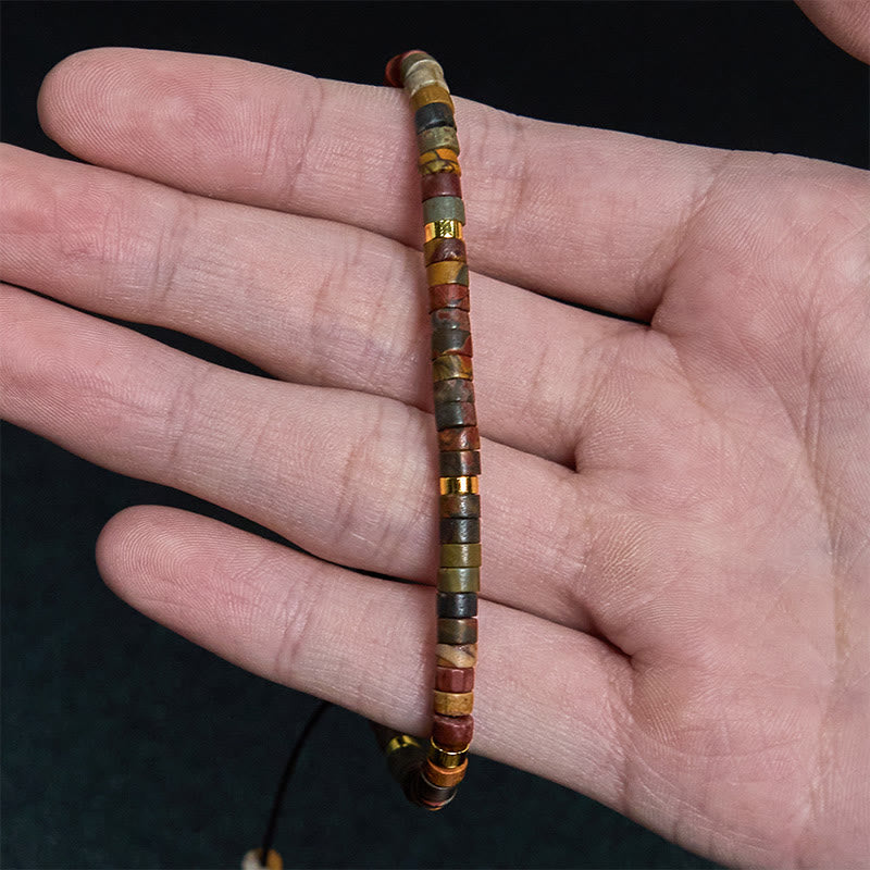 Buddha Stones Rhodonite Healing Relationships Spacer Bead Bracelet - image 3