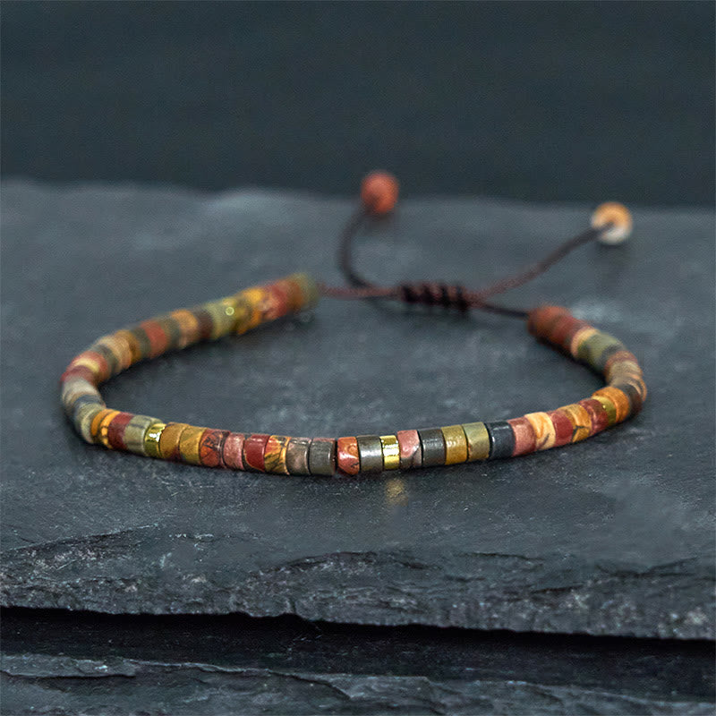 Buddha Stones Rhodonite Healing Relationships Spacer Bead Bracelet - image 1