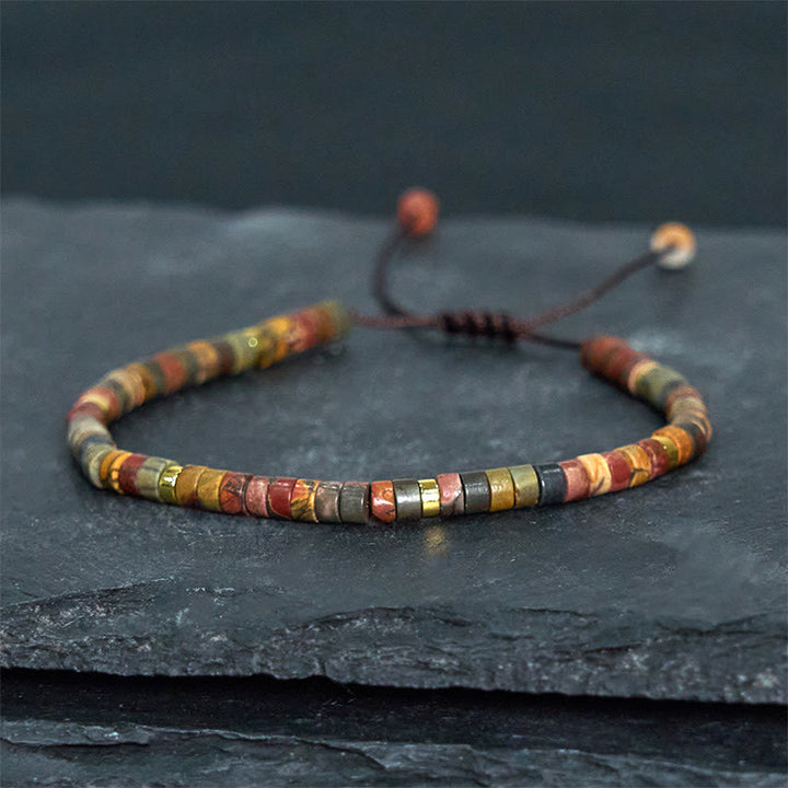 Buddha Stones Rhodonite Healing Relationships Spacer Bead Bracelet - image 1