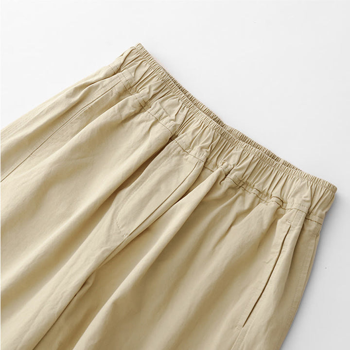 Buddha Stones Spring Commute Solid Color High Waist Women's Wide Leg Cotton Linen Pants With Pockets - image 18