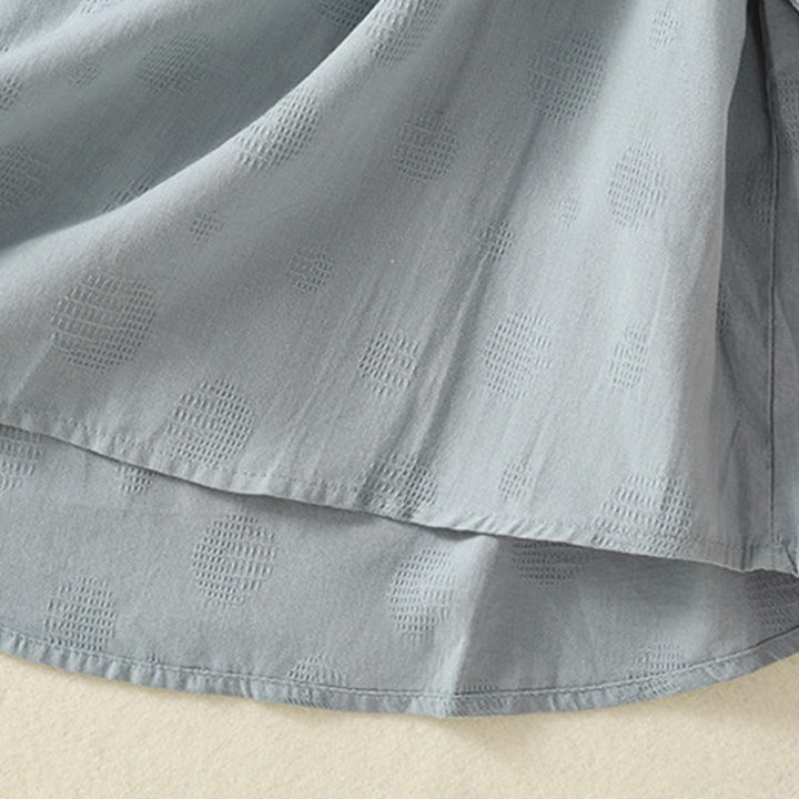 Buddha Stones Plain Crew Neck Design Women's Cotton Loose Short Sleeves Shirt - image 2